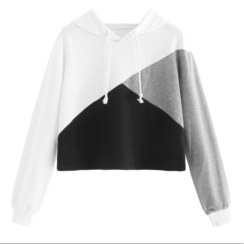 Romwe Women’s pullover crop top hoodie sweatshirt